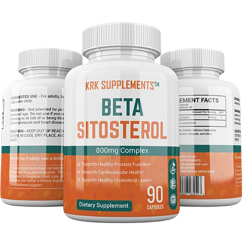 Suplementos KRK de 3 botellas de beta sitosterol 800 mg para apoyar la próstata en la vejiga urinaria Foto 4 de 4