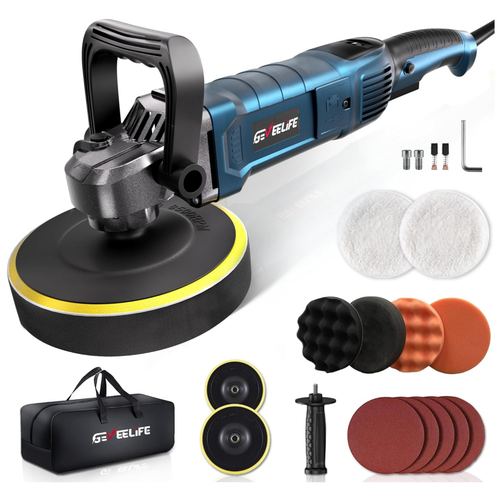 Buffer Polisher, 6 Inch/7 Inch 1600W Rotary Car Buffer Polisher Waxer, 7 Variab