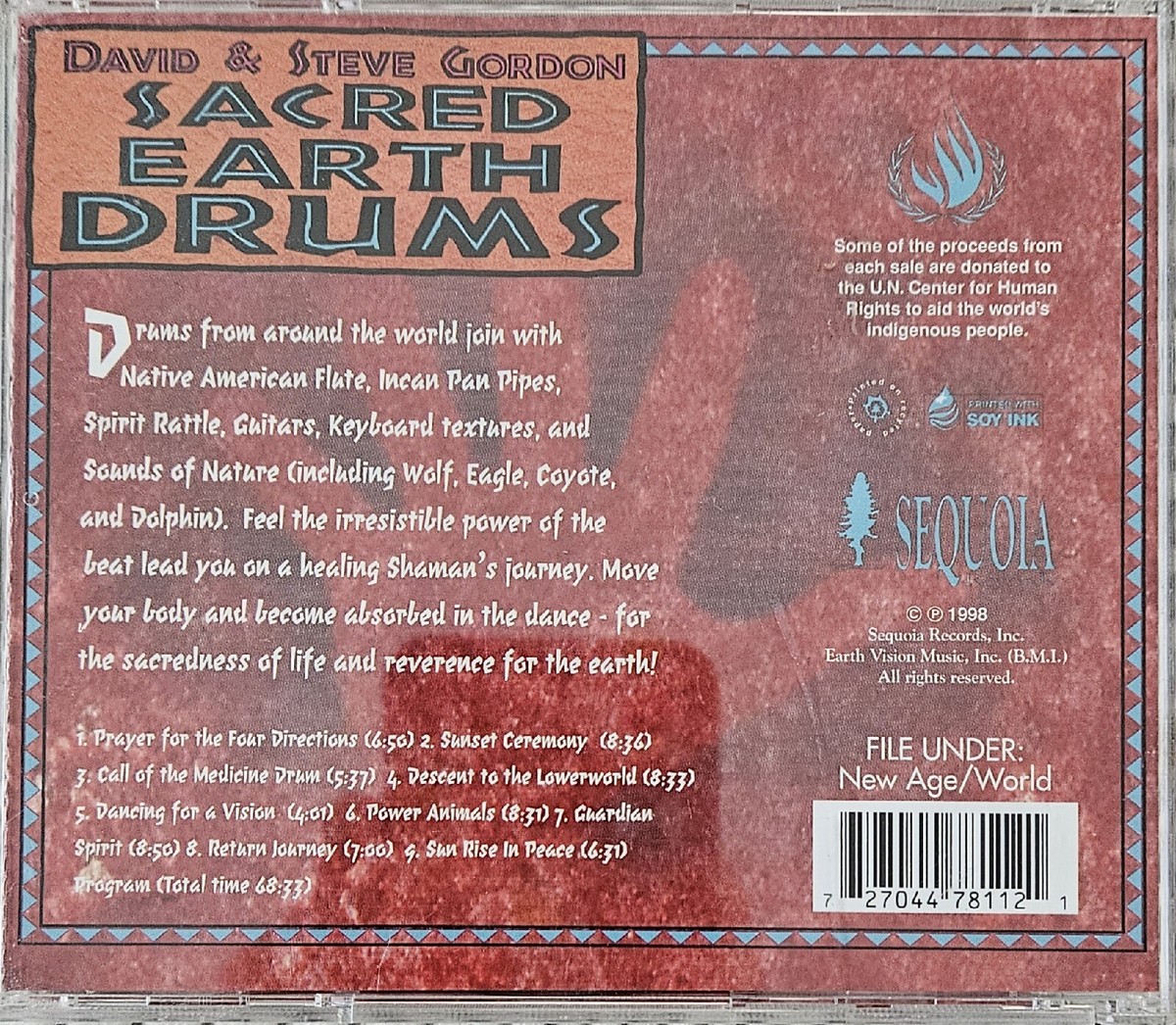 Sacred Earth Drums by David & Steve Gordon (CD, May-2002, Sequoia