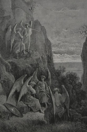Angels Heavens Army Antique Gustave Dore Art Print 1888 Religious Occult - Imagen 7 de 16