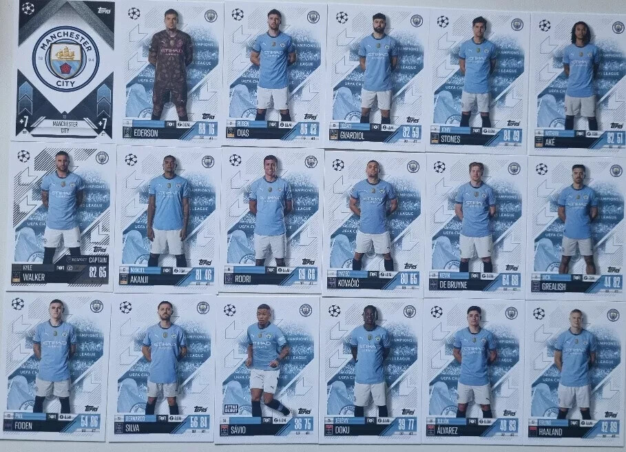 Topps Match Attax 2024/2025 24/25 Manchester City Full Team