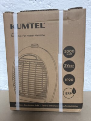 KUMTEL Elektrischer Heizlüfter Schnellheizer 3 Stufen Heiz/ Kalt / 2000W /1000W