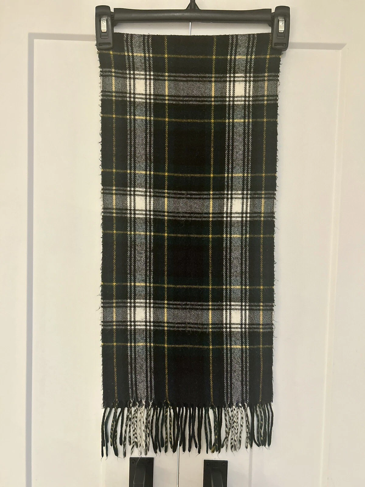 Christian Dior Monsieur Cashmere men’s plaid scarf 54” x 11” Japan