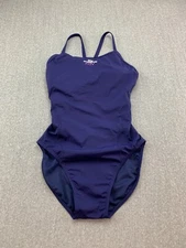 My Kilometre 1 pc Swimsuit Womens size 12 Blue Racerback Aquatic Sports Training