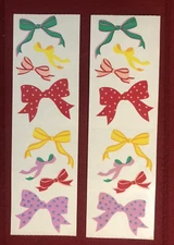 Mrs Grossman's Colorful MULTI BOWS Sticker Strips LOT of 2