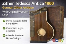 Zither Tedesca Antica 1900 German Zither Antique With Original Wooden Case