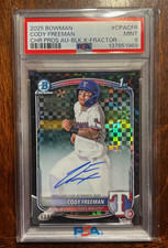 2025 Bowman Chrome Cody Freeman 1st Prospect Black X-Fractor Auto /10 - PSA 9