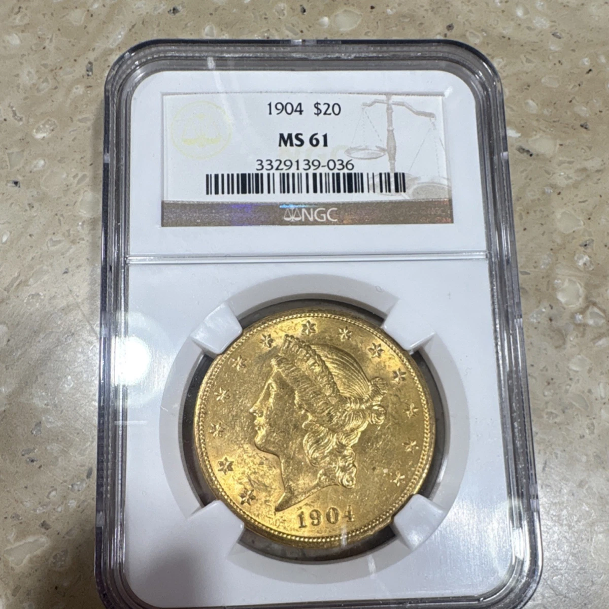 MS 61 Graded 1904 Year Double Eagle $20 US Gold Coins (Pre - 1933