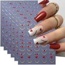 Valentine's Day Heart Nail Art Stickers 3D Self-Adhesive valentines desgins4