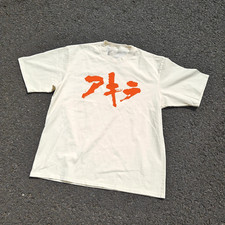 T-Shirt AKIRA Anime Graphic Distressed White Heavy Cotton NT090 FREE SHIPPING