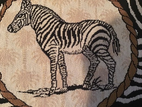 Jungle Animal Print Tapestry PLACEMATS Set of 4 Zebras 18x12 Cloth Rare Africa - Picture 3 of 8