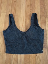 Fabletics Prisha Midi Tank Gray Athletic Sports Bra Tank Top Women Large