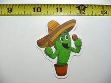 FOOD HAPPY FRIENDLY TACO PLAYING MARACAS SMALL STICKER DECAL MEXICO SOUTHWESTERN