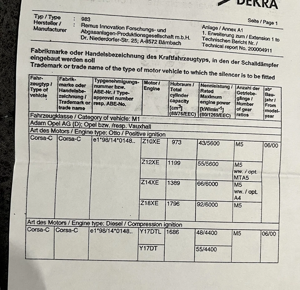 Remus Sportauspuff Opel Corsa C Edelstahl ABE Auspuff ESD Endschalldämpfer - Bild 4 von 4