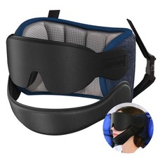 SARISUN Travel Pillow Chin Strap & Eye Mask 360&deg; Neck Support for Flights, Cars.