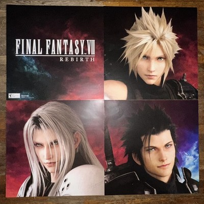 Final Fantasy VII 7 Rebirth 2024 GameStop Promotional Posters Set Of 4