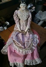 Antique 1860 Civil War Era China Head Doll, Extremely Rare All Orig 29"