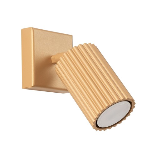 Spot Da Parete Lampada GU10 B: 8 Cm Piccola In Alluminio Oro Orientabile Moderna