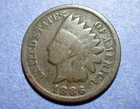 1886 Type 2 Indian Cent  Good details