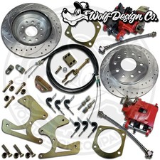 Gm 10 12 Bolt Rear End Disc Brake Conversion Kit With Red E-brake Calipers