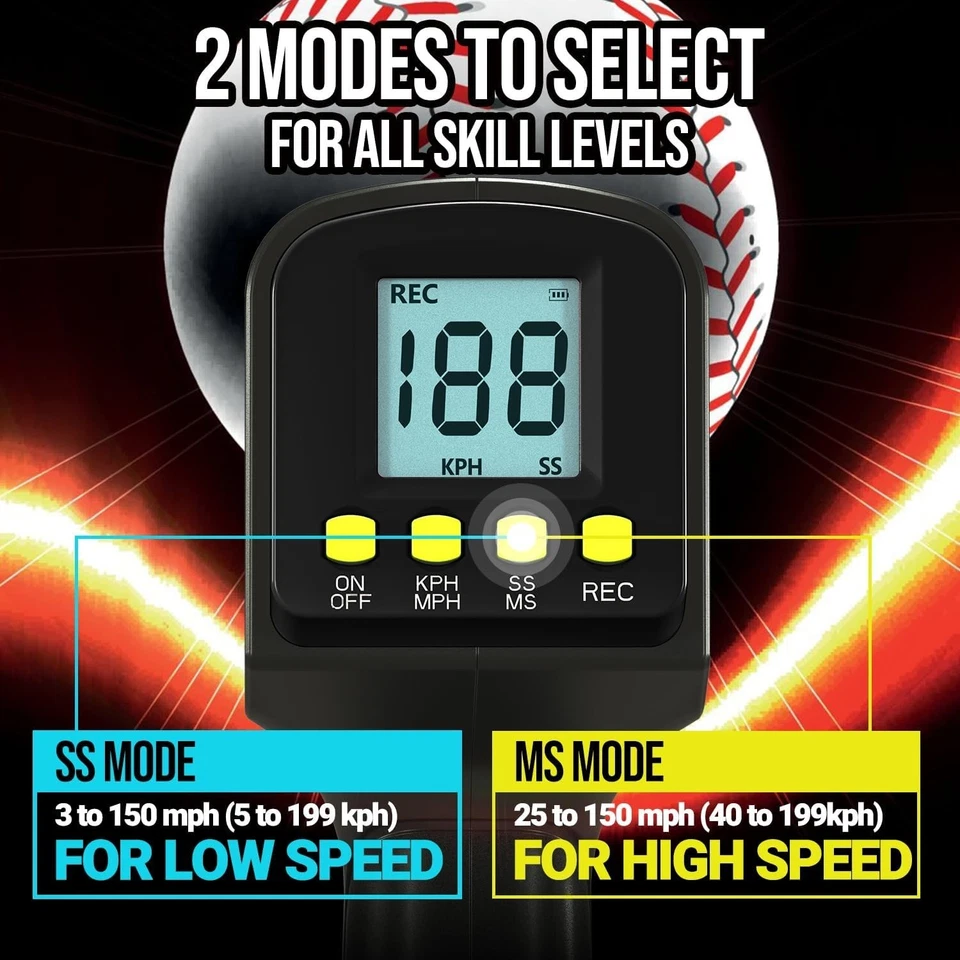 Baseball Radar Gun with Tripod, Speed Radar Gun for Baseball Softball, LED+LCD L - Image 2 of 4