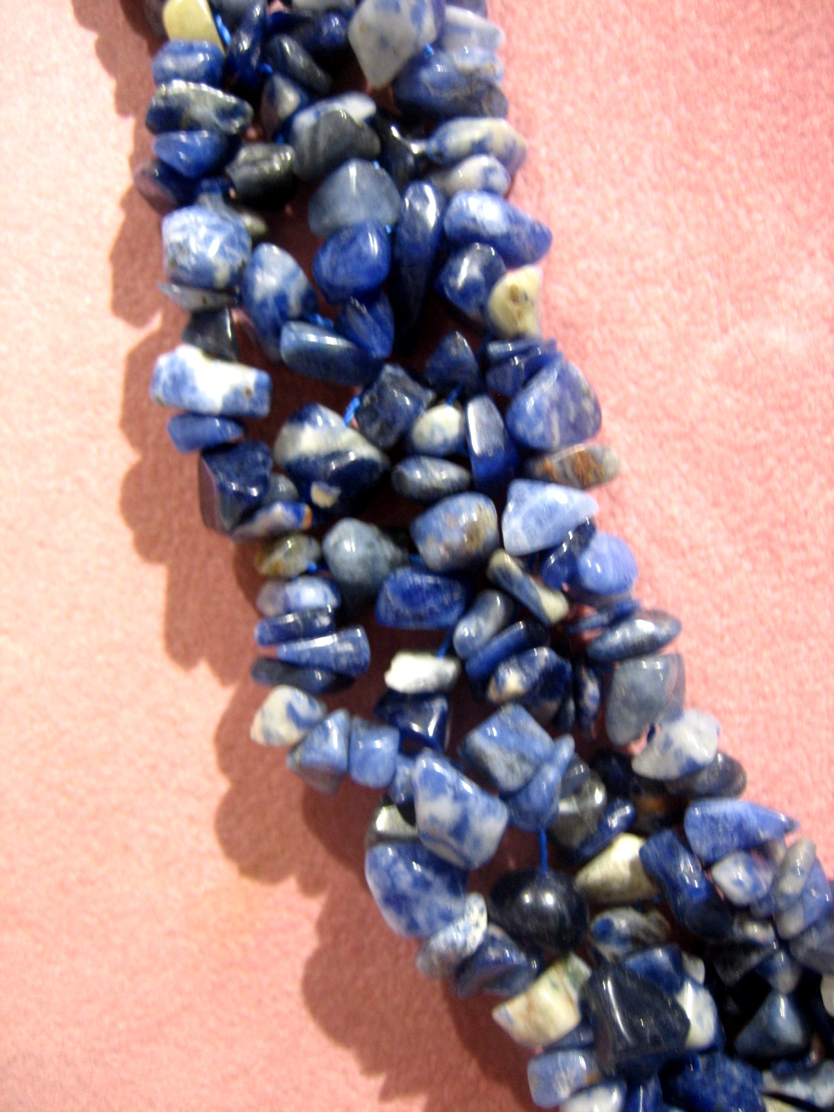 Lapis Lazuli Chip Statement Necklace Sterling Sil… - image 3