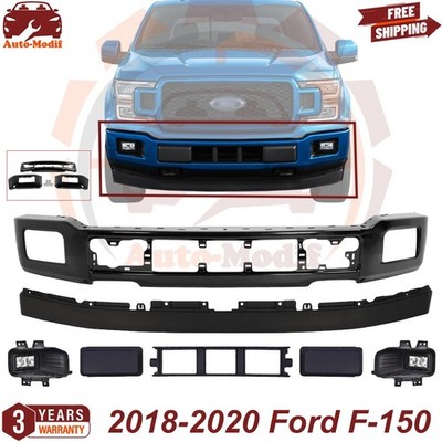 Front Bumper Paintable & Fog Light Assembly Kit For 2018-2020 Ford F-150