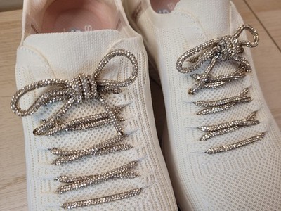 Skechers Shoes Womens 11 Hands Free Slip-Ins Comfort White Sparkle