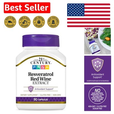 90 Count Gluten-Free Resveratrol Capsules for Immune Support - Red Wine Extract
