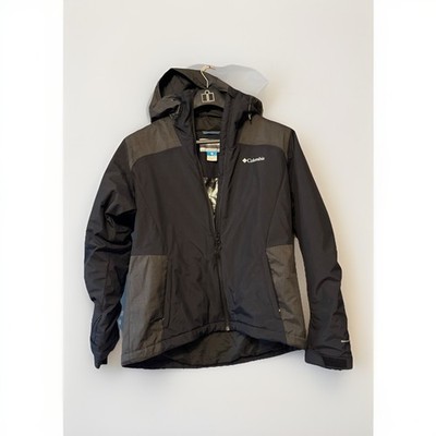Columbia Jacket Mens M  Black Omni Tech Heat Hooded Insulated Winter Waterproof