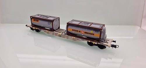 H0 ROCO Containertragwagen AAE BERTSCHI 77340 C NEM DC NEU OVP | Zustand: Neu