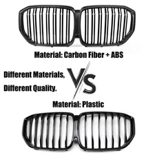 Fits For BMW G05 X5 2019-22 Carbon Fiber Front Kidney Center Grille Double Slats