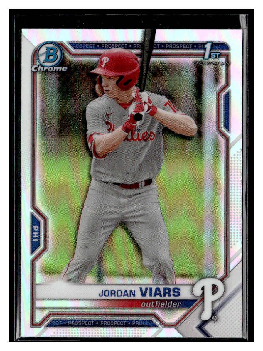 2021 Bowman Chrome #BDC-132 Jordan Viars 1st Refractor Philadelphia Phillies