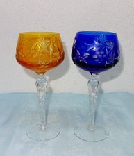 Dresden Kristall Weinglas Römer,H.: 19,5 cm Bleikristall Überfang - Auswahl