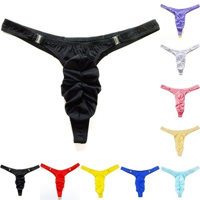 Men Sexy Bikini T-Back Underwear Buckle Pouch Thong G-string Lingerie Briefs