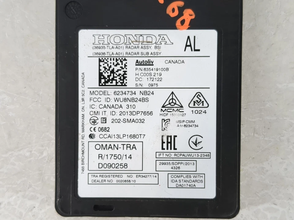 Honda Hr-v 2017 módulo de control sensor monitor punto ciego M737C Foto 2 de 4