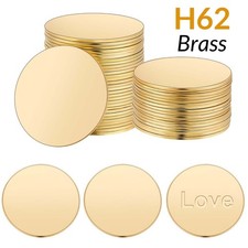 H62 Solid Brass Discs Blanks Metal Round Sheets Thick 0.3mm - 5mm Dia 10-300mm