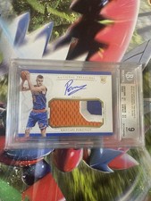 2015 NATIONAL TREASURES ROOKIE PATCH AUTO KRISTAPS PORZINGIS /99 BGS 9/10 MINT