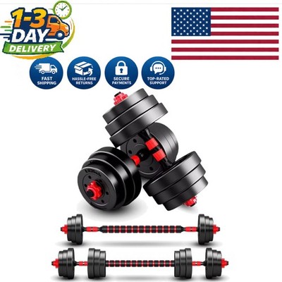 Lightweight Adjustable Dumbbell & Barbell Combo for Home Fitness - 44 lb Set