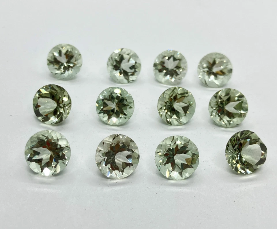 Round Cut Natural Loose Gemstone AAA Green Amethyst For Assorted All Jewelry - Image 4 of 4