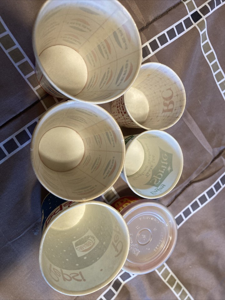 6 WAX PAPER CUPS PEPSI Sprite RC Mcd Dunk RESTAURANT Drive In | eBay