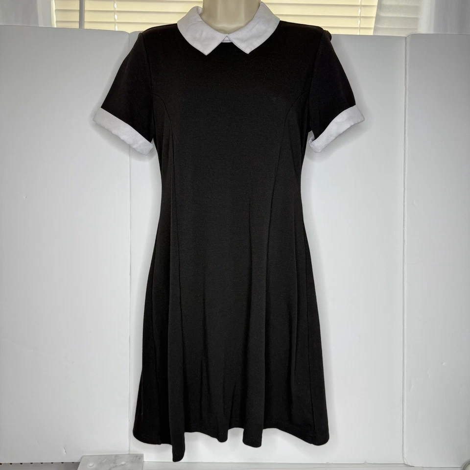 Spirit Halloween Costume Wednesday Addams Dress Collar Womens Size L Black White - Image 2 of 4