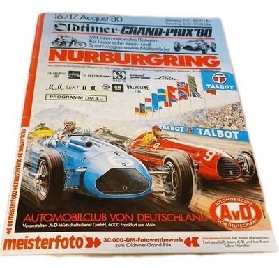 Programmheft Oldtimer-Grand-Prix '80 Nürburgring inkl. 2 Eintrittskarten Museum