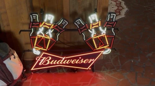 budweiser neon bar sign vintage