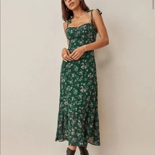 Reformation Nikita Floral Sweetheart Smocked A-Line Midi Dress Emilia size 2