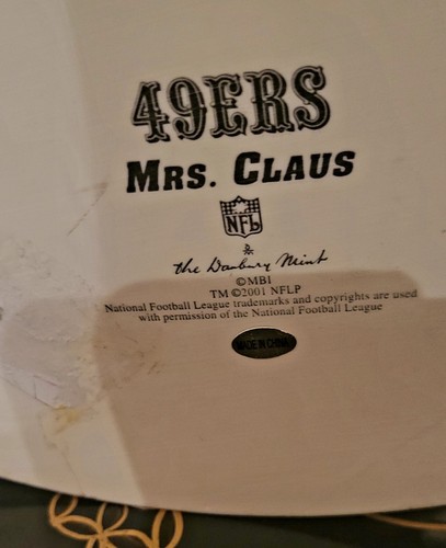 Danbury Mint 11" 49ers Mrs. Claus Christmas Figurine Cheerleader 2001 Rare HTF! - Picture 6 of 16