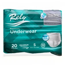 Rely Diaper Briefs Adult Diapers Small Adult 20"-34" Pull up Underwear 20 Count