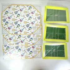 Pickleball Party 11” Paper Plates & Paper Placements Theme Supplies - 24 Guests