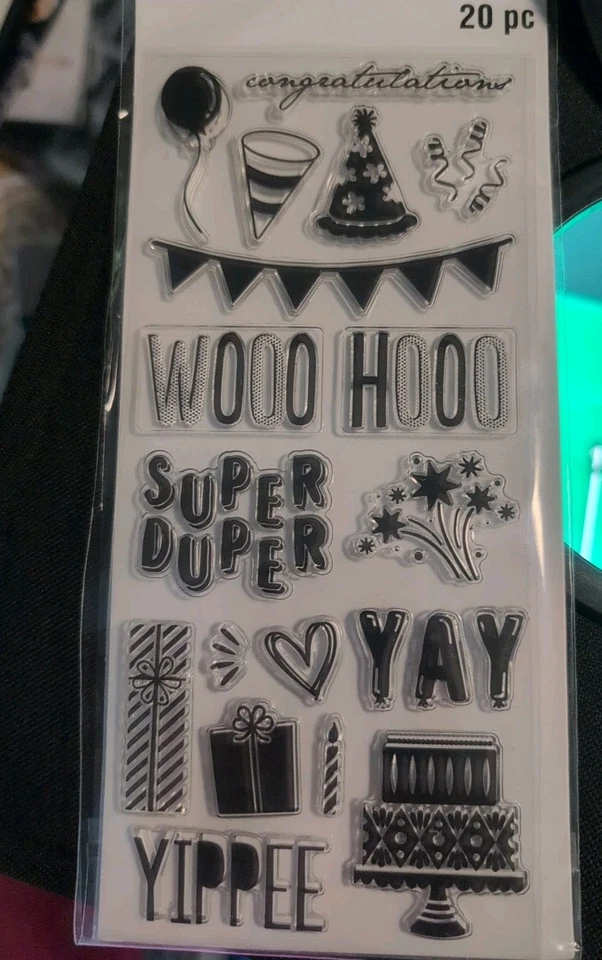 Juego de sellos transparentes sin montar recuerdos cumpleaños felicitaciones pastel fiesta  Foto 2 de 2