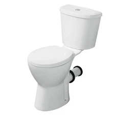 19 inch Rear Outlet Toilet with Tank Powerful Flush with Extra Extension Pipe